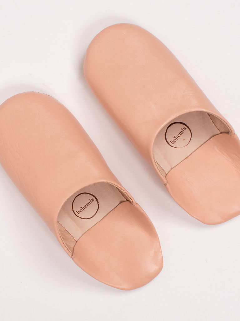 Bohemia design Moroccan babouche slippers ballet pink leather