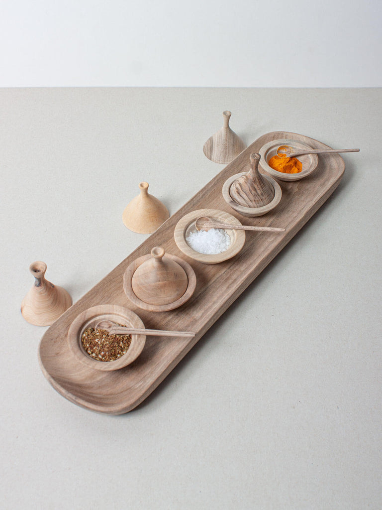 Bohemia-Design-Walnut-Wood-Tagine-Spice-Pot-with-salt-spices-walnut-wood-spoons-wood-tray