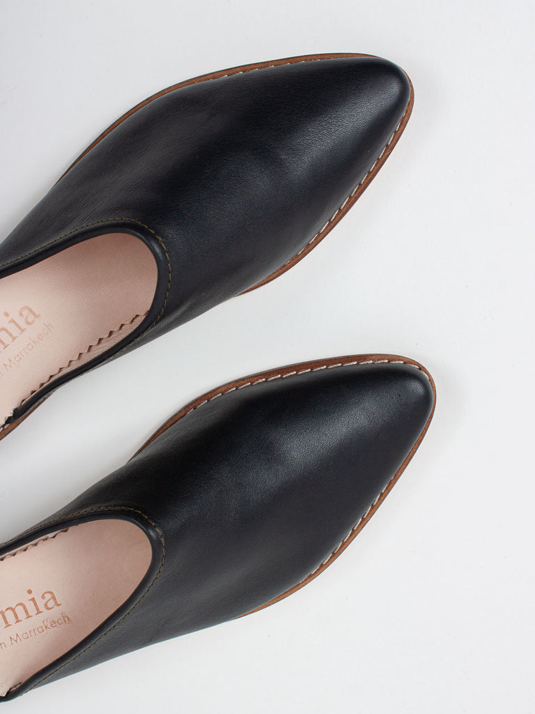 Leather mules in black leather by Bohemia Design