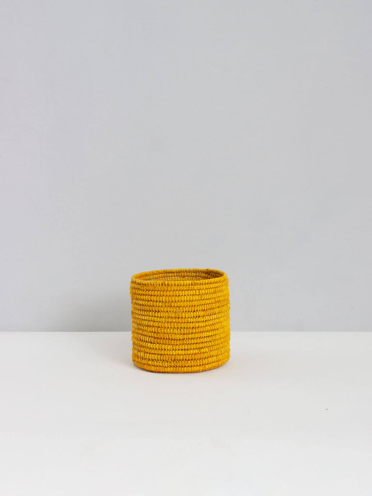 Raffia Storage Pots (Set of 3), Yellow | Bohemia Design