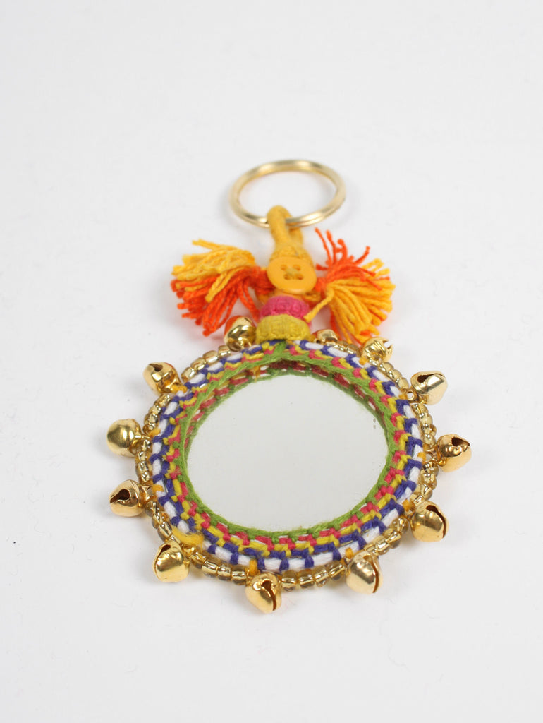Large Boho Mirror Keyrings, Assorted Colours (Pack of 6) | Bohemia Design