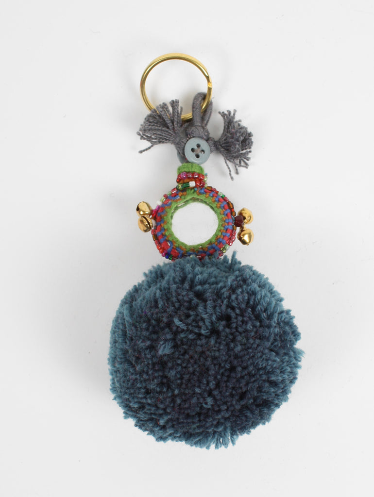 Pom Pom Mirror Keyrings, Single Colour (Pack of 5) | Bohemia Design