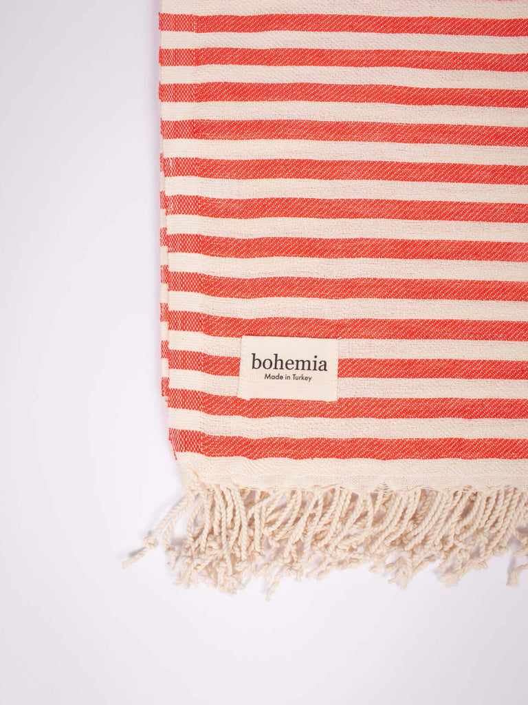 Wholesale Sorrento hammam towel with Bohemia branded lable and hand knotted tassels