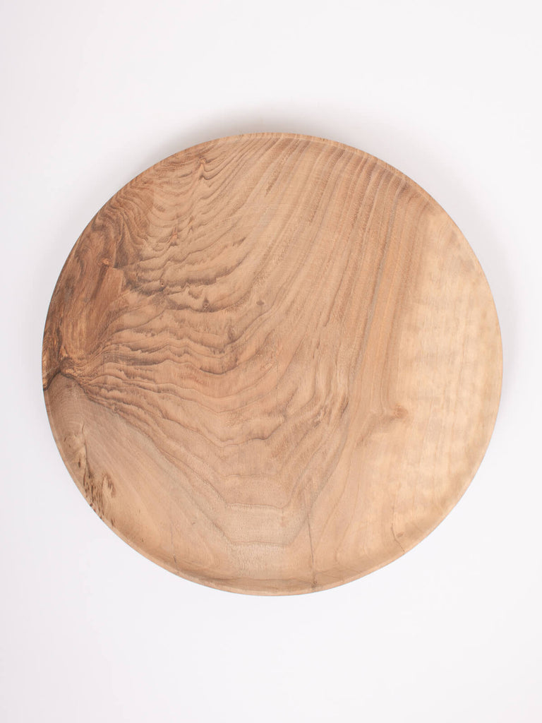Large Walnut Wood Plate by Bohemia Design