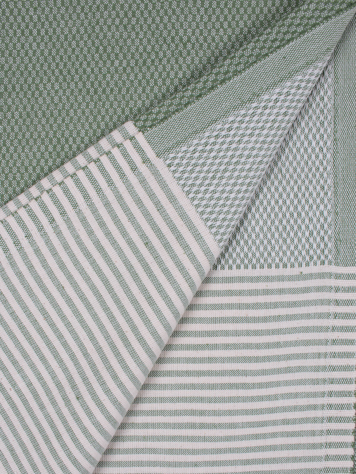 Striped Amalfi Hammam Towel in olive stripe by Bohemia Design