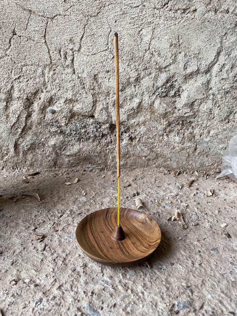 Walnut Wood incense holder by Bohemia Design in Moroccan workshop