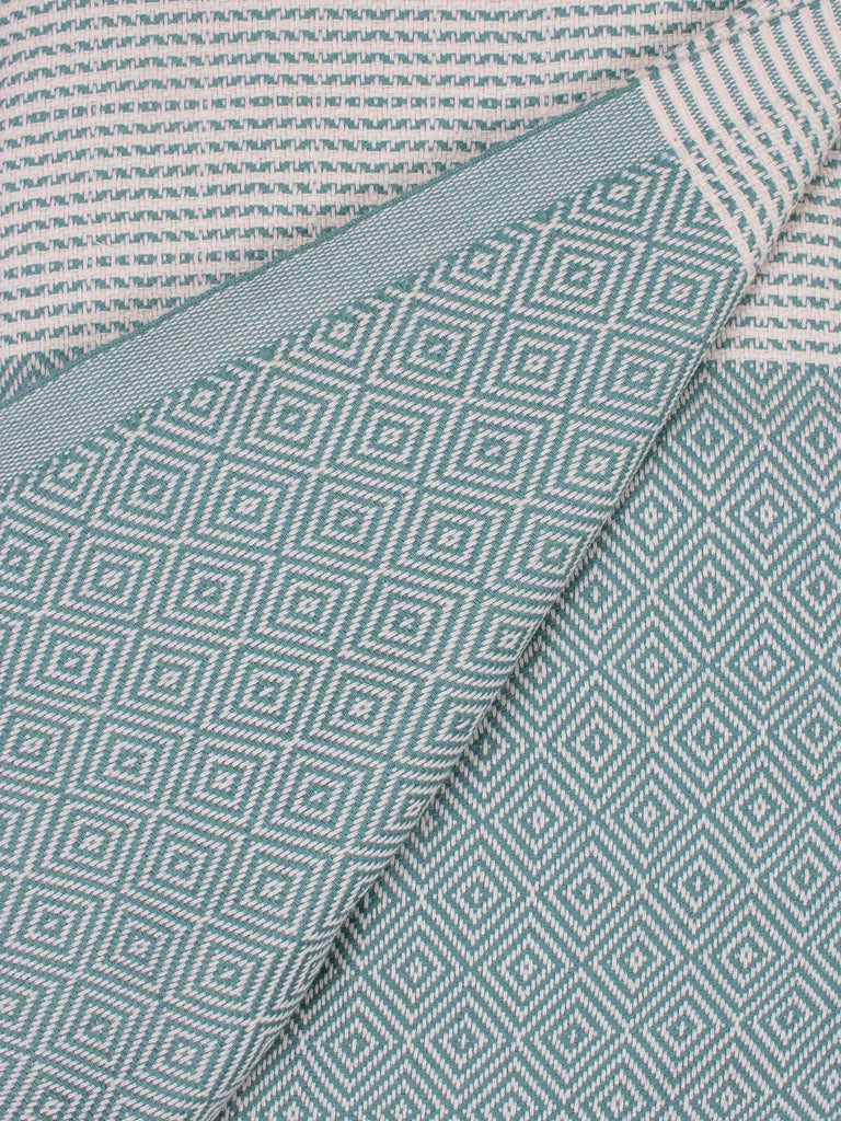 Nordic Dot Hammam Towel in grey green diamond pattern by Bohemia Design