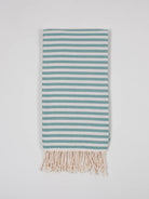 Striped Sorrento Hammam Towel in grey green stripe by Bohemia Design