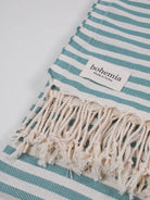 Striped Sorrento Hammam Towel in grey green stripe by Bohemia Design